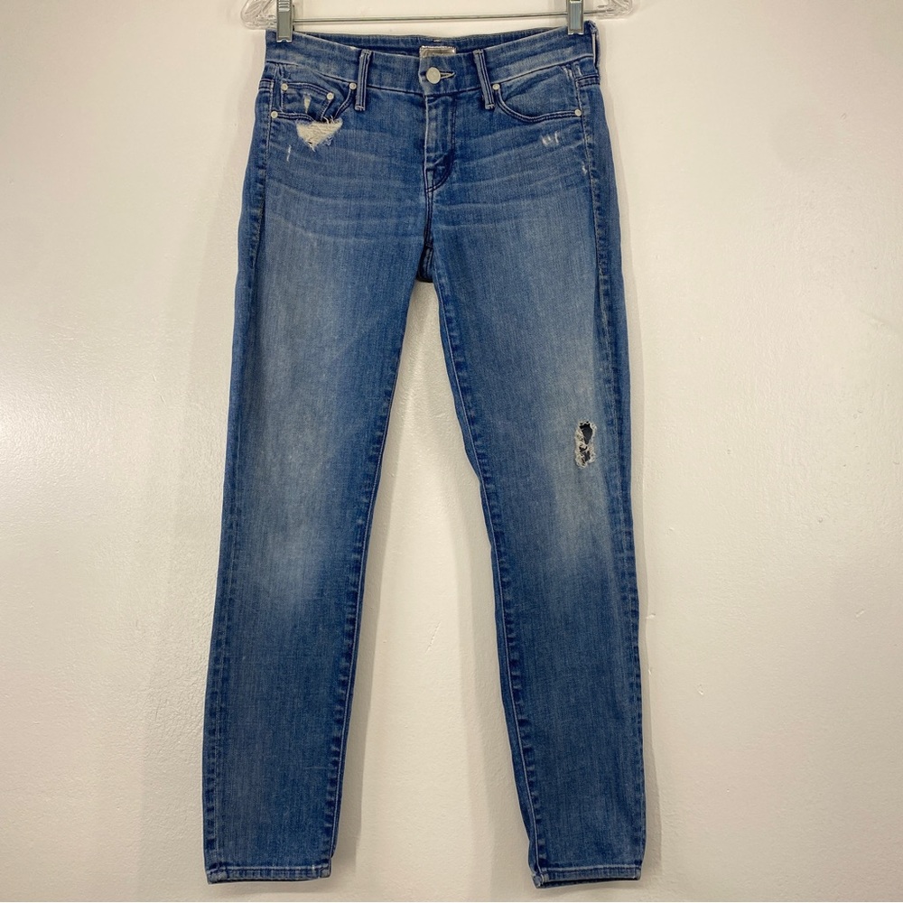 Mother Blue Jeans Sz‎ 25 The Looker Graffiti Girl Distressed Low Rise